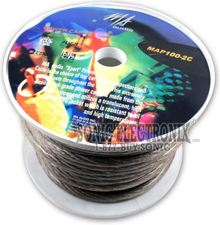 MA Audio MAP100-2C -- 2 Gauge, 100 ft. CLEAR Image 1