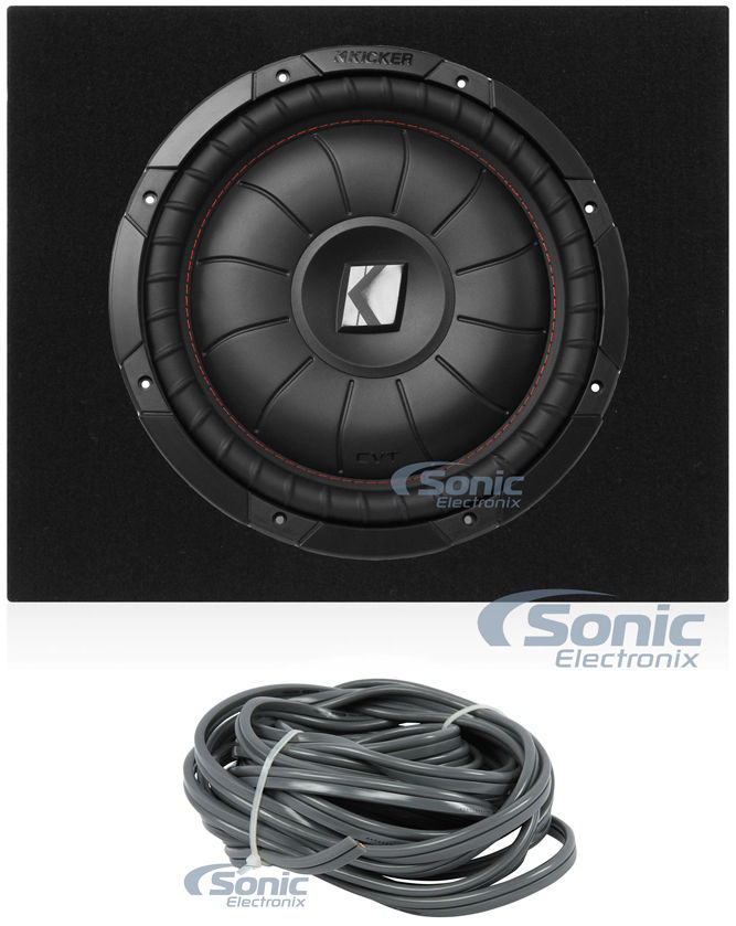 Kicker 43CVT124 COMPVT 12" 800 Watt Car Subwoofer + Sealed Sub Box Enclosure Image 1