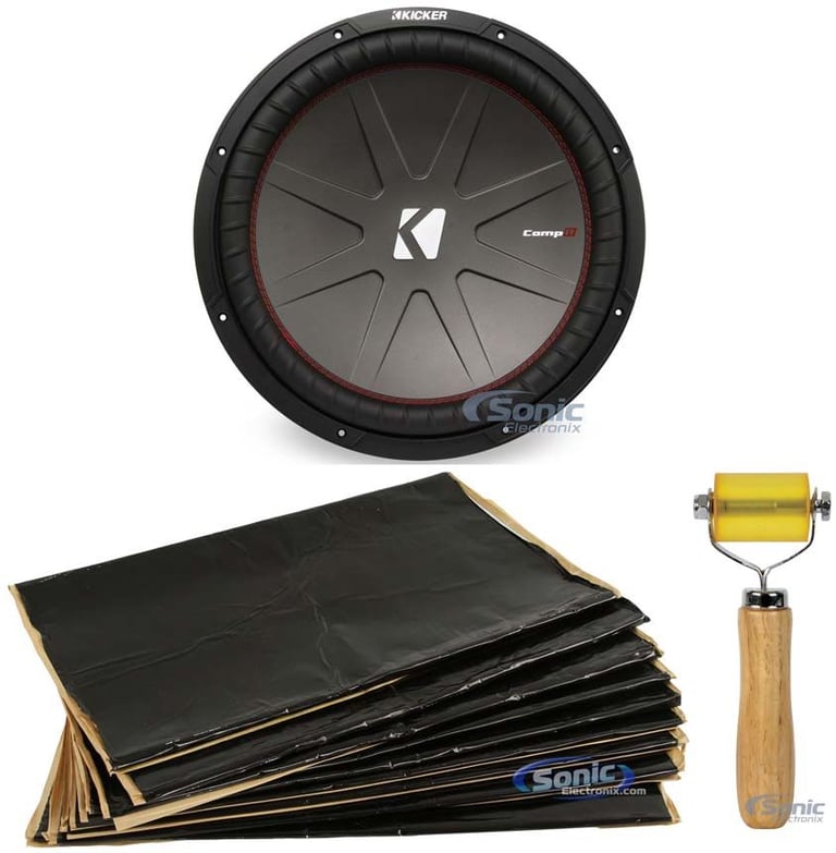 Kicker 43CWR152 COMPR15 15" 1600 Watt DVC Car Sub + Sound Damping Material Image 1