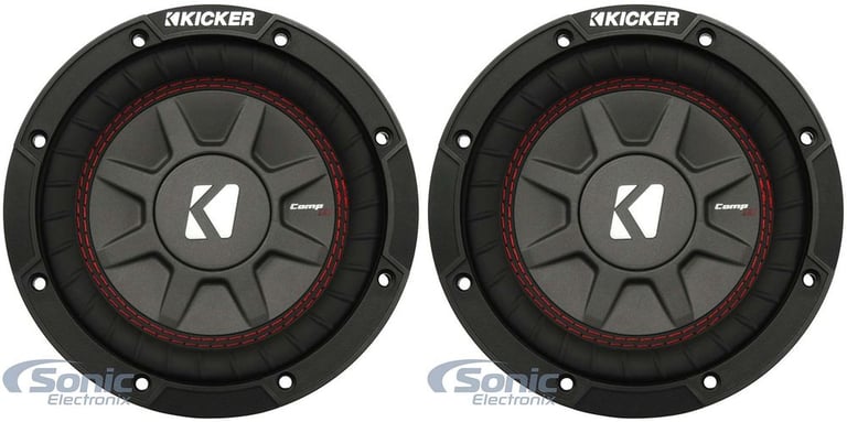 Kicker CompRT Single 10" 800W Max Dual 2 Ohm Shallow Slim Car Subwoofer (2 Pack) Image 1