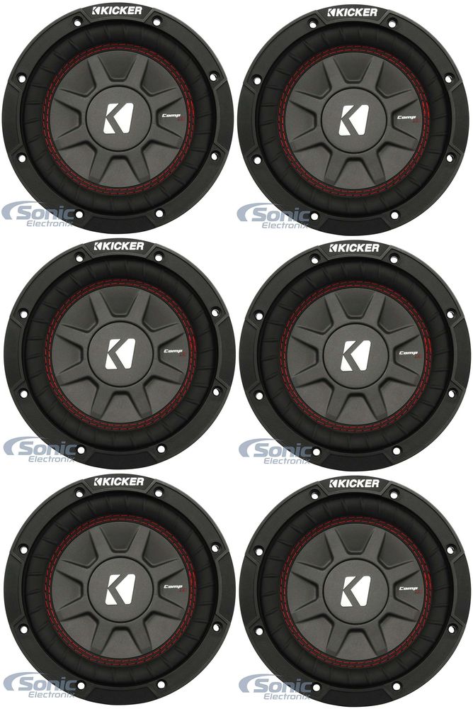 Kicker CompRT Single 10 Inch 800 Watt Max Dual 2 Ohm Slim Car Subwoofer (6 Pack) Image 1