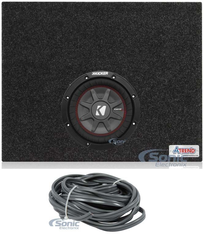 Kicker 43CWRT82 COMPRT8 8" 600W DVC 2-Ohm Car Subwoofer+Sealed Sub Box Enclosure Image 1
