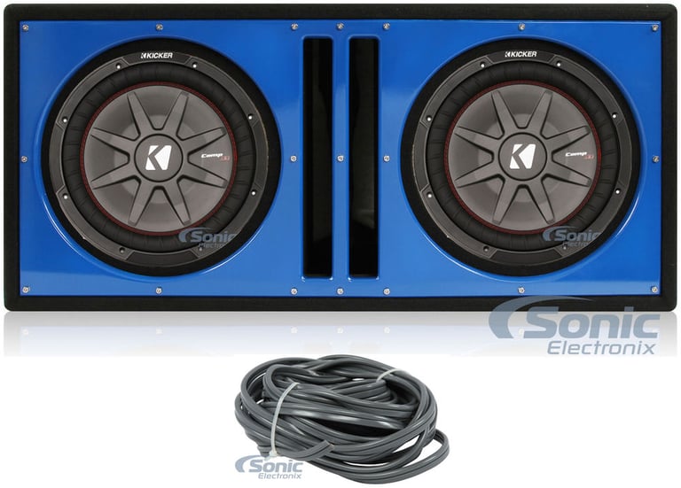 (2) Kicker 43CWRT122 COMPRT12 2000W 12" Car Sub+Vented Sub Box Enclosure(Blue) Image 1