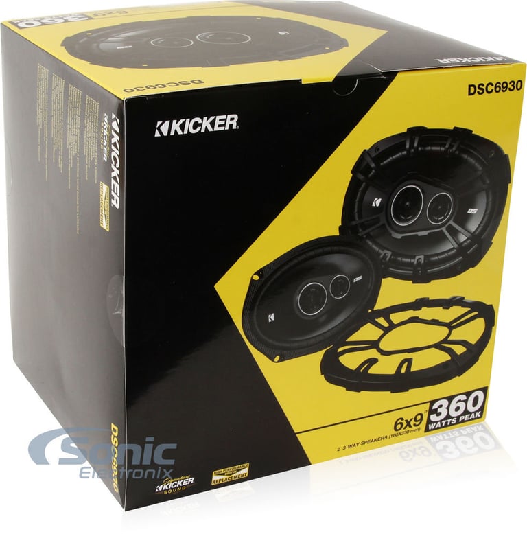 Kicker D-Series 3-Way Coaxial Speakers and 6x9 In Box Enclosures (Pair) Image 9