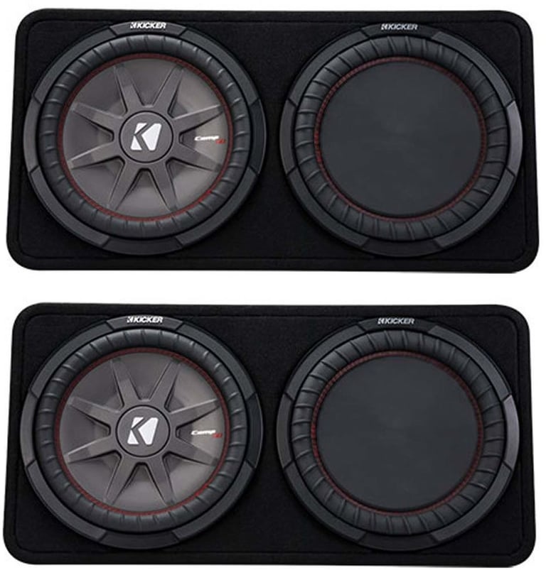 Kicker 1000W Dual 12" 2-Ohm Slim Shallow Subwoofer Sealed Enclosure (2 Pack) Image 1