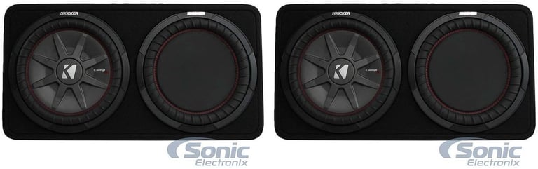 Kicker 1000W Dual 12" 4-Ohm Slim Shallow Subwoofer Sealed Enclosure (2 Pack) Image 1