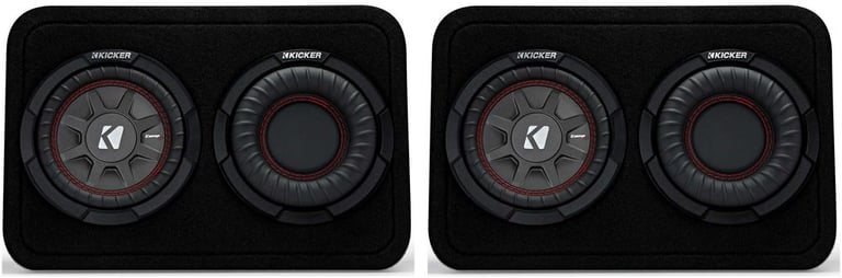 Kicker CompRT Compact 6.75" 2 Ohm Subwoofer Vented Enclosure Speaker (2 Pack) Image 1