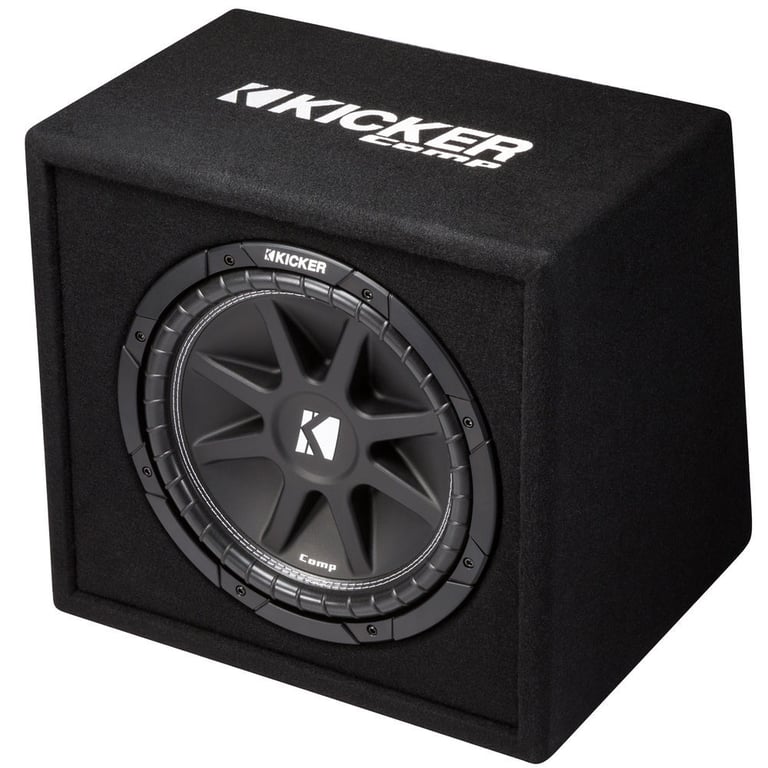 Kicker Comp 12" 300W 4 Ohm Carpeted Vented Loaded Subwoofer Enclosure (2 Pack) Image 2