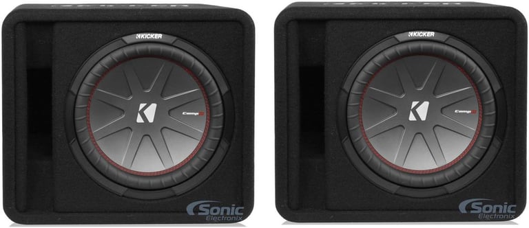 Kicker 12 Inch 1000 Watt 2-Ohm Ported Vented Subwoofer Enclosure Box (2 Pack) Image 1