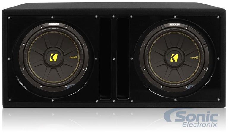 2) KICKER COMPS 44CWCS10 10" 1000W Car Subwoofers +Dual Ported Sub Box Enclosure Image 1