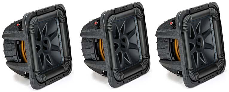 Kicker L7S Solo-Baric 10 Inch 1200 Watt 4 Ohm DVC Square Subwoofer (3 Pack) Image 1