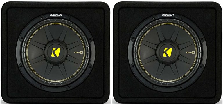 Kicker 12-Inch 600 Watt 4 Ohm CompC Vented Loaded Subwoofer Enclosure (2 Pack) Image 1