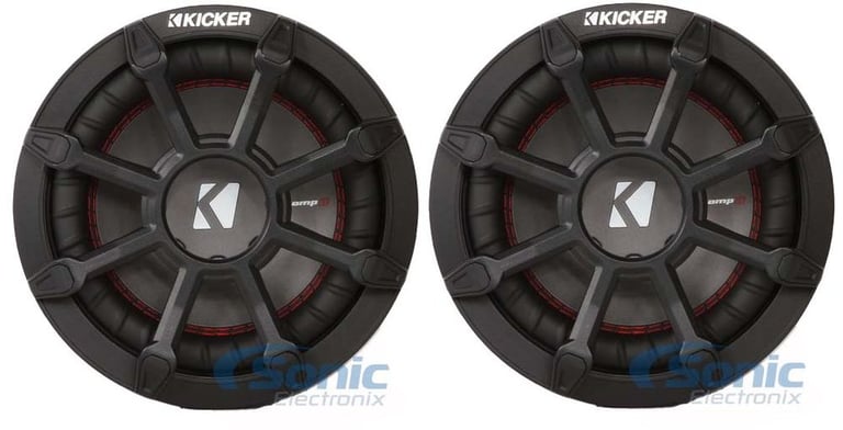 Kicker Car Audio Tube Enclosure w/ 8 Inch 2 Ohm Subwoofer and Grill (2 Pack) Image 1