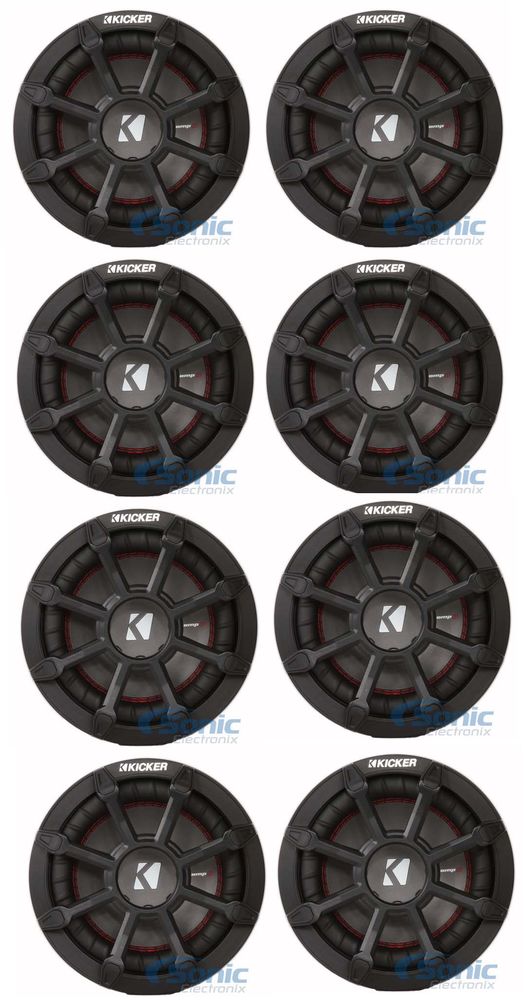 Kicker Car Audio Tube Enclosure w/ 8 Inch 2 Ohm Subwoofer and Grill (4 Pack) Image 1