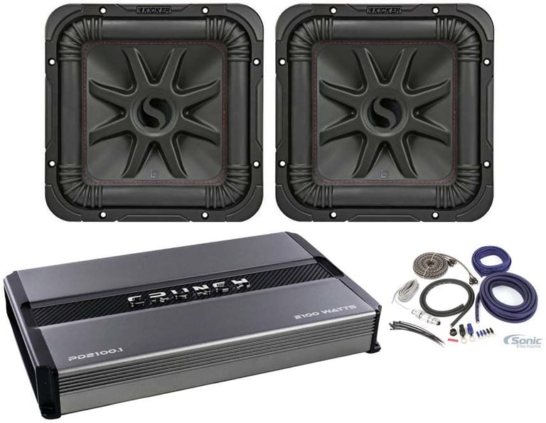 2) KICKER 45L7R104 10" 2000w L7R Sub Solo-Baric Subs+Mono Amplifier+Amp kit Image 1