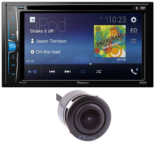 Pioneer AVH-210EX + License Plate Mount Rearview Backup Camera Image 1