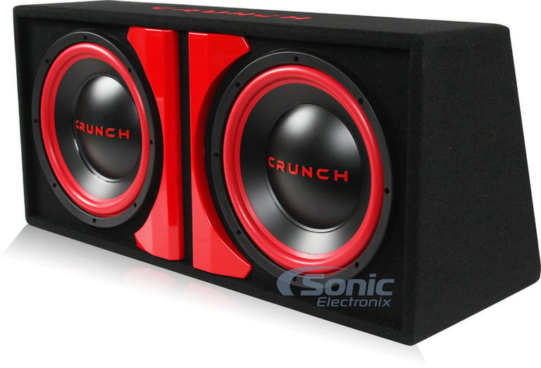 Crunch CR-212A 1000w Dual 12" Powered Loaded Subwoofers In Enclosure + Amp Kit Image 8