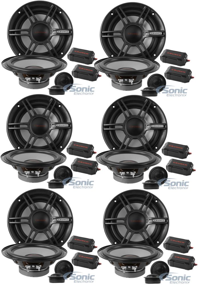 (12) Crunch 300W Full Range 2 Way 4 Ohm Component Car Audio 6.5" Speaker Image 1