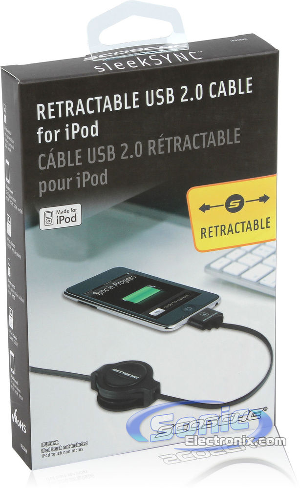 Scosche sleekSYNC IPUSBKR USB 2.0 iPod Cable (Black) Image 4