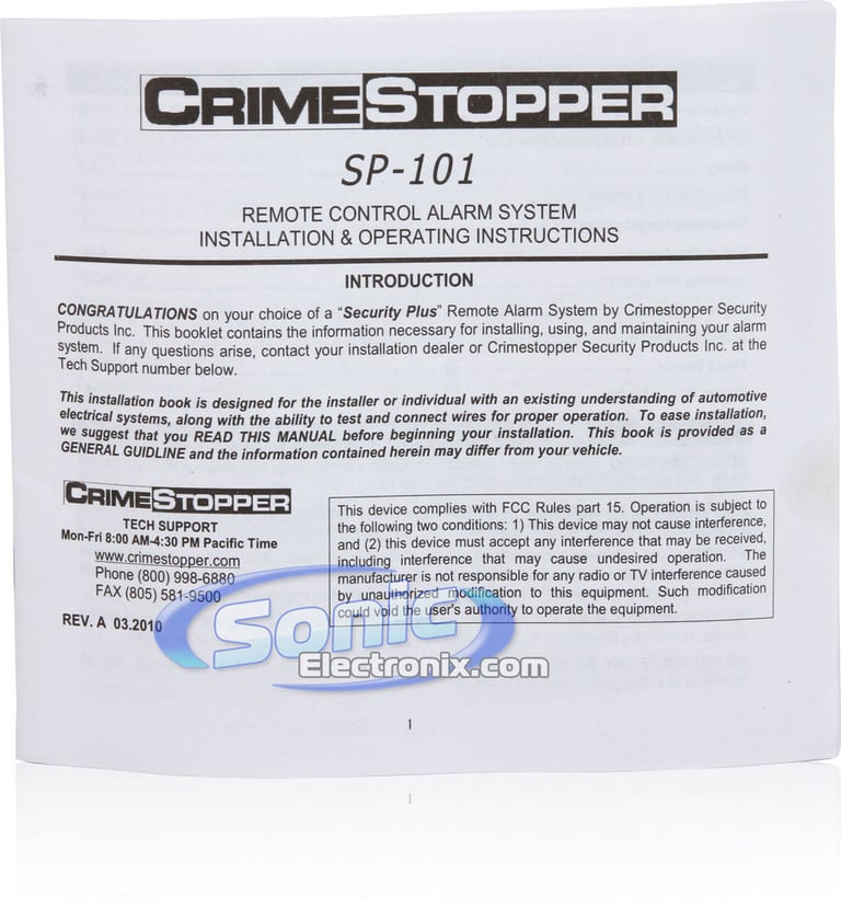 Crimestopper SecurityPlus SP-101 Image 9