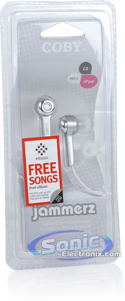 Coby CVE52SVR Jammerz (Silver CVE52) Stereo Headphones Image 4