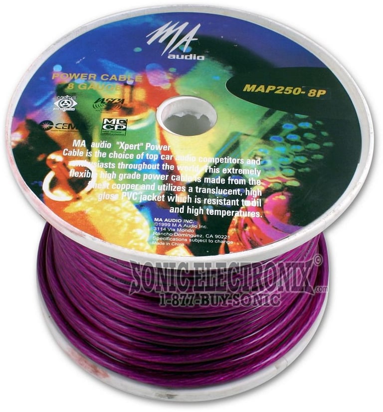 MA Audio MAP250-8P -- 8 Gauge, 250 ft. PURPLE Image 1