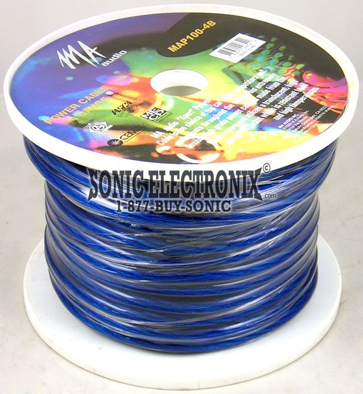 MA Audio MAP100-4B -- 4 Gauge, 100 ft. BLUE Image 1