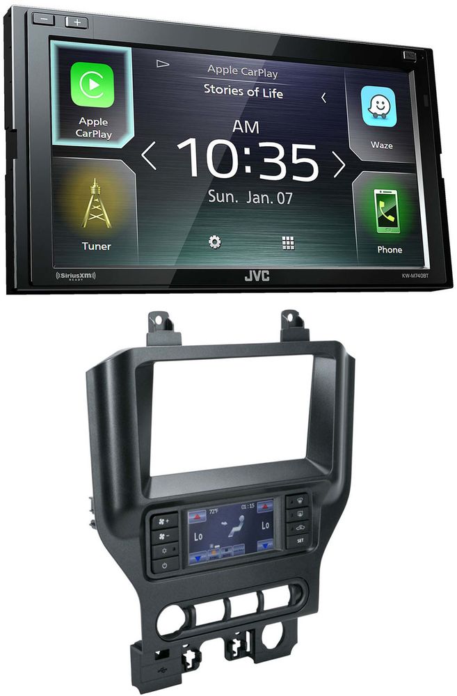 JVC KW-M740BT Double Din Car Media Player Install Kit Apple CarPlay Android Auto Image 1