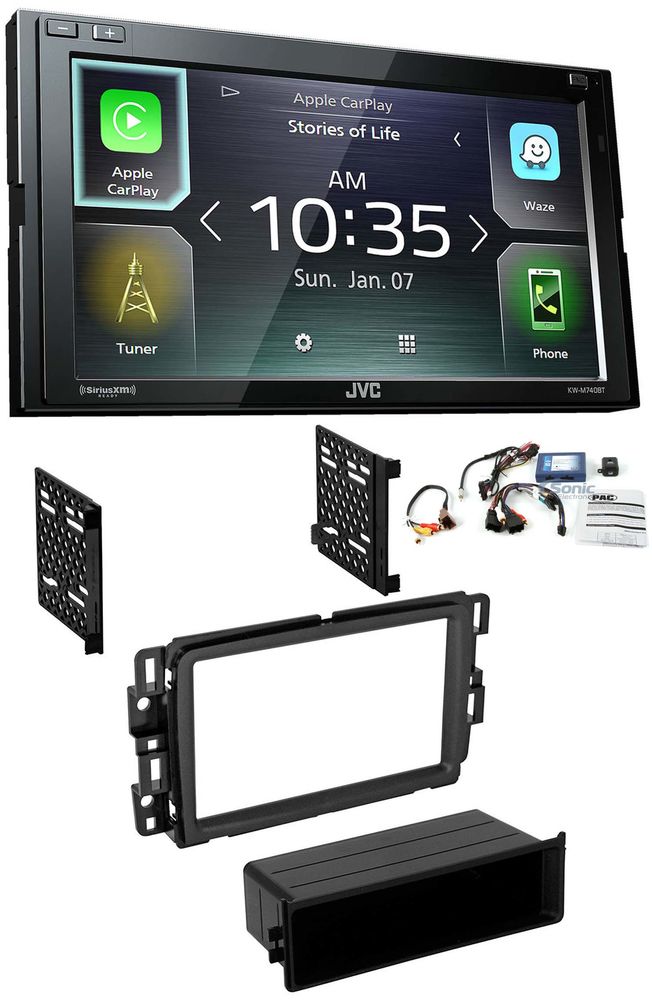 JVC KW-M740BT Double Din Car Media Player Install Kit Apple CarPlay Android Auto Image 1