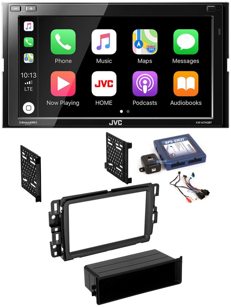 JVC KW-M740BT Double Din Car Media Player Install Kit Apple CarPlay Android Auto Image 1