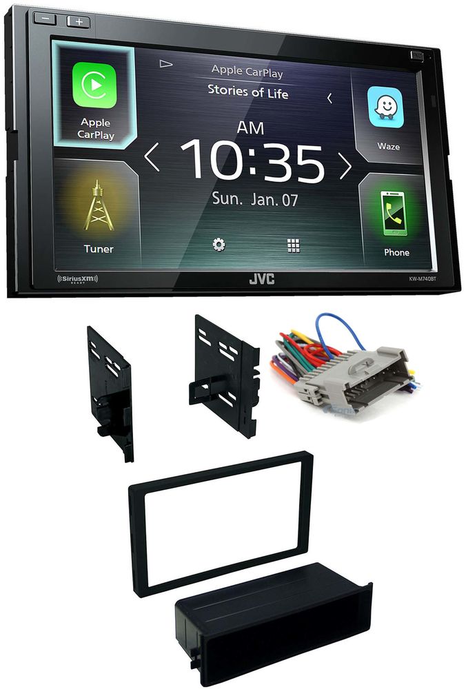 JVC KW-M740BT Double Din Car Media Player Install Kit Apple CarPlay Android Auto Image 1