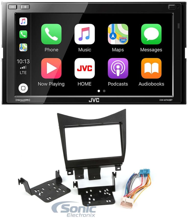 JVC KW-M740BT Double Din Car Media Player Install Kit Apple CarPlay Android Auto Image 1