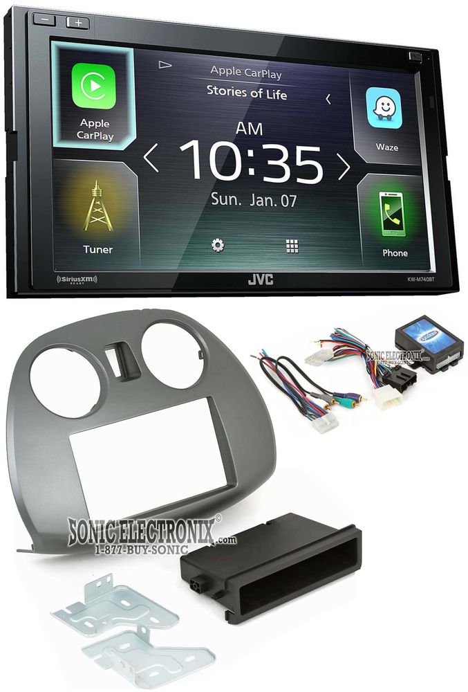 JVC KW-M740BT Double Din Car Media Player Install Kit Apple CarPlay Android Auto Image 1