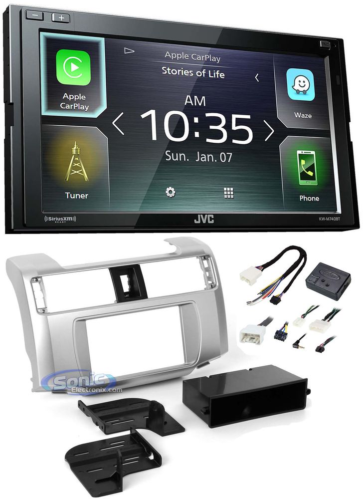 JVC KW-M740BT Double Din Car Media Player Install Kit Apple CarPlay Android Auto Image 1