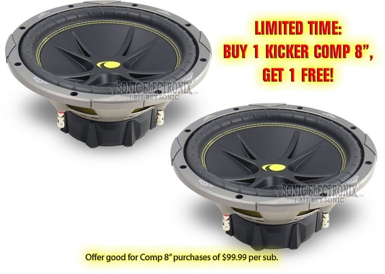 2-PACK --> Kicker 05C88 8" Comp Series C88 (8 ohms) Image 1
