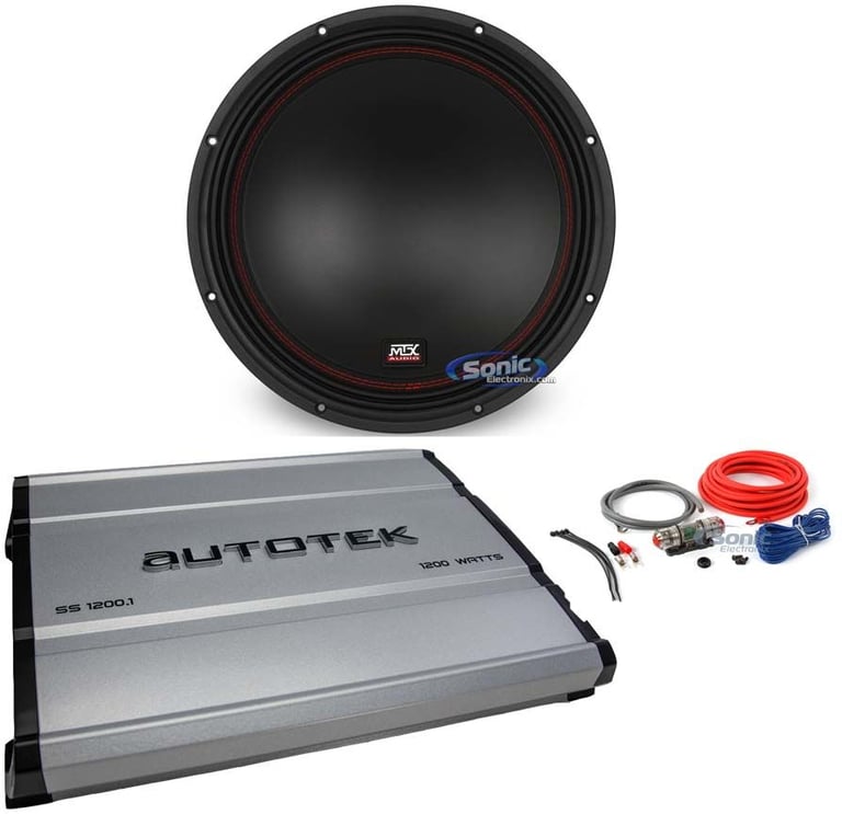 MTX 5512-44 12" 800 Watt DVC Car Audio Subwoofer Sub+Mono Amplifier+Amp Kit Image 1