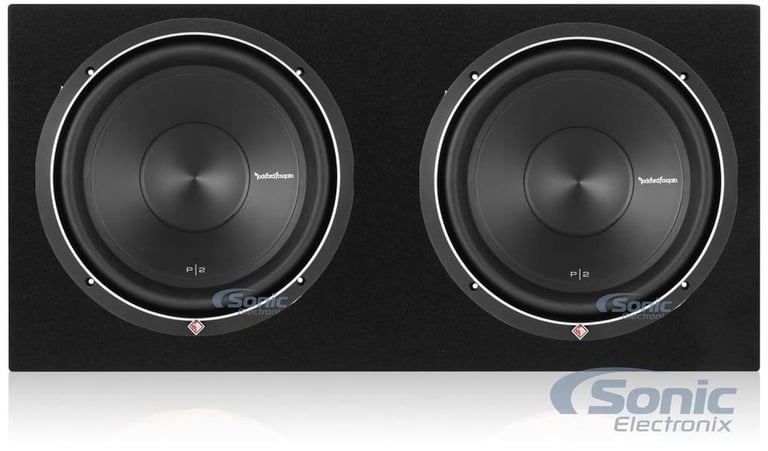 2) Rockford Fosgate P2D2-12 12" 1600W Car Subwoofers Sub + Dual Sealed Sub Box Image 1