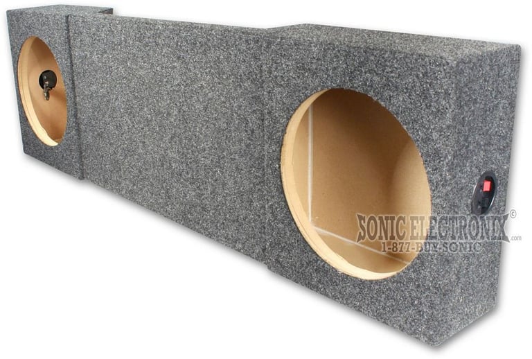 Dual 10" Subwoofer Enclosure: CHE054DR Chevrolet 2005 Extended Cab Full-Size Pickup Truck Image 1