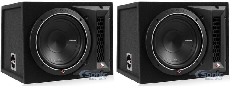 Rockford Fosgate 500W Punch Single P1 10 Inch Loaded Subwoofer Enclosure(2 Pack) Image 1
