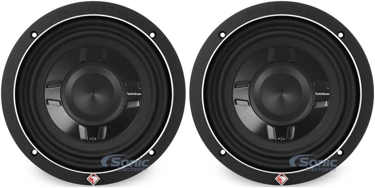 Rockford Fosgate PS3 8" 300W Car Audio Shallow Mount 2 Ohm Subwoofer (2 Pack) Image 1