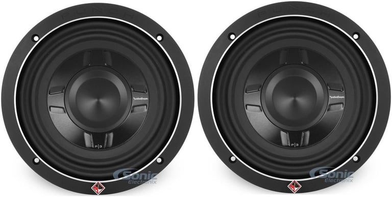 Rockford Fosgate PS3 8" 300W Shallow Mount 4 Ohm DVC Subwoofer P3SD4-8 (2 Pack) Image 1