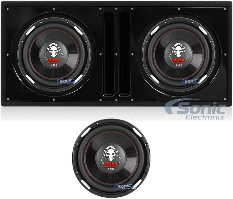Boss Phantom 12" 2300W Car Audio Subwoofer (3 Pack) & Dual 12" Ported Sub Box Image 1