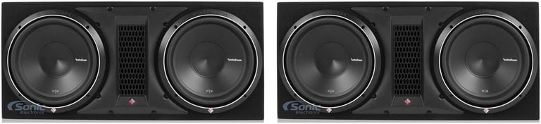 New Rockford Fosgate 12" 1600 Watt Dual Loaded Subwoofer Sub Enclosure (2 Pack) Image 1