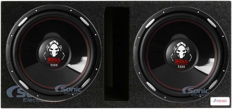 (2) Boss P156DVC Subwoofers+ Vented Subwoofer Enclosure Image 1