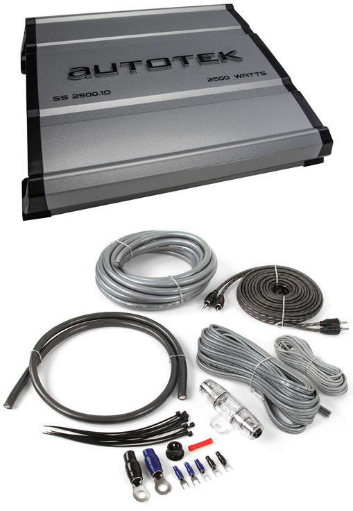 Autotek SS2500.1D 2500W Amplifier with Amp Kit Image 1