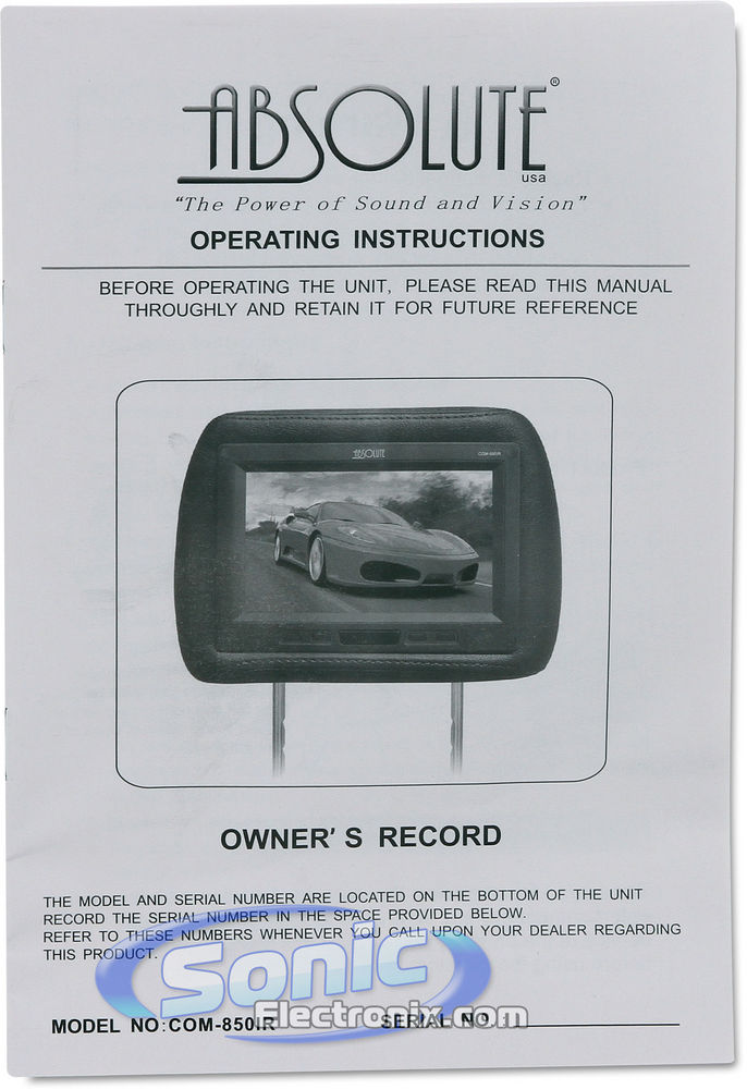 Absolute COM850IR Gray Headrest Monitor Image 7
