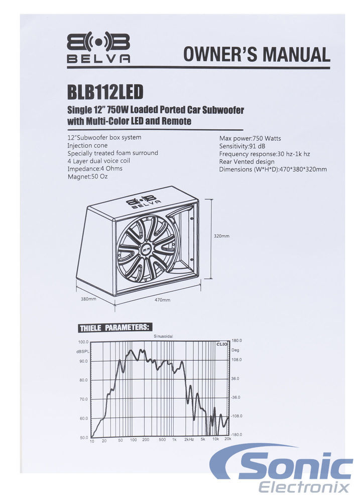 Belva BLB112LED + Dual XPE2700 400W 2-Channel Amplifier Package Image 16