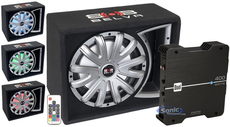 Belva BLB112LED + Dual XPE2700 400W 2-Channel Amplifier Package Image 1