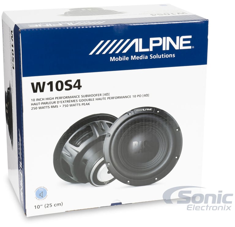 Alpine W10S4 10" Bass Subwoofer Open Box (Like New) Image 6