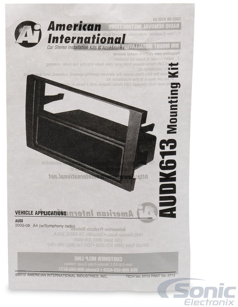 American International AudK613 Dash Kit Image 4